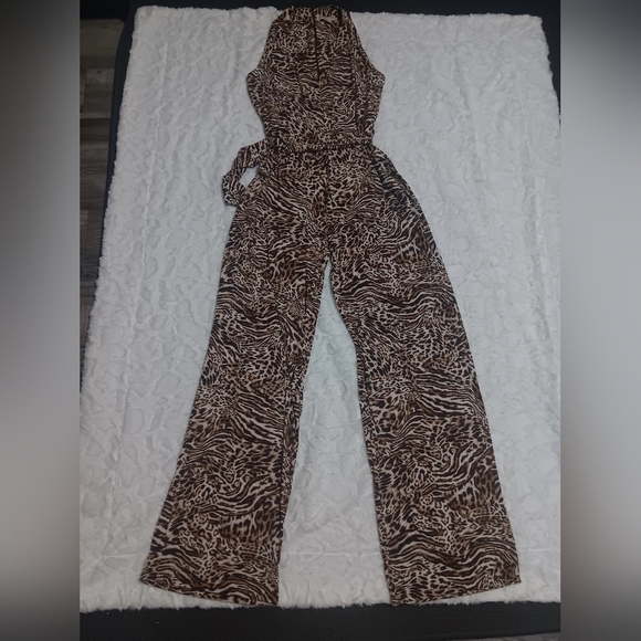 Michael Kors Animal Print Jumpsuit wide leg - Picture 2 of 9